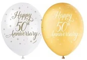 Balony i akcesoria - Unique Balony lateksowe Happy 50th Anniversary 30 cm 5 szt U56125 - miniaturka - grafika 1