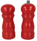 Pojemniki na przyprawy - Metaltex 586046041 młynek do pieprzu i soli shaker zestaw, drewno, lakierowana na kolor czerwony, 10 x 5 x 13 cm 58.60.46 - miniaturka - grafika 1