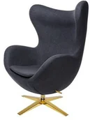Fotele - MeblujDom Fotel EGG SZEROKI GOLD Szary ciemny HE-066.D.GREY.27.G - miniaturka - grafika 1