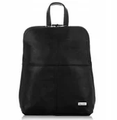 Plecaki - Czarny Plecak Damski Skóra Paolo Peruzzi B-15-BL - miniaturka - grafika 1