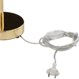 Euluna Tekstylna lampa stołowa Long biała/szara/mosiądz - Lampy stojące - miniaturka - grafika 5