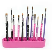 Akcesoria do paznokci - Allepaznokcie Profesjonalny stojak organizer na pędzelki i inne przybory kosmetyczne - różowy - miniaturka - grafika 1