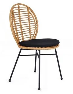 Krzesło rattan syntetyczny K472 na czarnych nogach - Krzesła - miniaturka - grafika 3