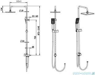 Omnires Jimjim uniwersalny system prysznicowy natynkowy czarny SYSJIMJIMBL - Baterie podtynkowe - miniaturka - grafika 2