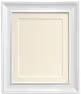 Ramki na zdjęcia - NA FRAMES BY POST FRAMES BY POST Scandi Biała ramka zdjęcia w stylu vintage z uchwytem w kolorze kości słoniowej i płytą nośną 20 x 16 do zdjęcia rozmiar 38 x 25 cm AP4620VWIvoryMountAndBB20161510IM - miniaturka - grafika 1