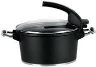 Patelnie - Pensofal PENSOFAL pen8105 kasserole 2 uchwyty z pokrywką szklaną średn.20 cm, w kolorze litoschac htel, seria Suprema biocera Mix, czarna PEN8105 - miniaturka - grafika 1