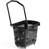 Artykuły do ekspozycji w sklepie - AJ Produkty Koszyk sklepowy, 55 L, czarny - miniaturka - grafika 1
