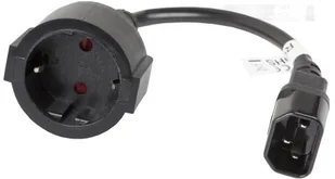 LANBERG LANBERG Przedłużacz kabla zasilającego IEC 320 C14 Schuko 20cm czarny (CA-C14E-10CC-0018-BK) - Kable komputerowe i do monitorów - miniaturka - grafika 4