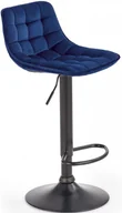 Taborety i hokery - Halmar Hoker barowy welurowy H95 granatowy - z regulacją wysokości - miniaturka - grafika 1