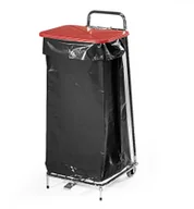 Kosze na śmieci - AJ Produkty Stojak na worki na śmieci, 1050x430x450 mm, 125 L, czerwona pokrywa - miniaturka - grafika 1