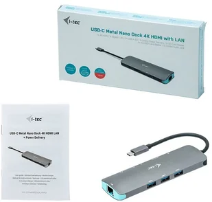 I-TEC I TEC I TEC USB C Metal Nano stacja dokująca 4K HDMI LAN + Power Delivery 100 W C31NANODOCKLANPD - Gadżety USB - miniaturka - grafika 8