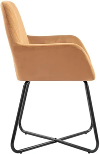 vidaXL Krzesła do jadalni, 2 szt., brązowe, aksamit - Krzesła - miniaturka - grafika 5