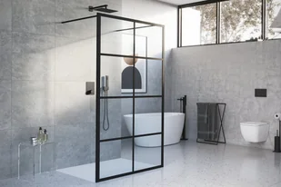 Actima Zestaw podtynkowy prysznicowo-wannowy termo 2-funkcyjny Krotos czarny mat AREX.SET.8045BL - Zestawy prysznicowe - miniaturka - grafika 2