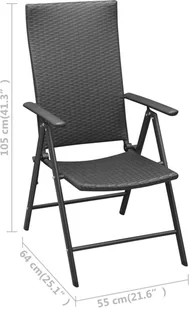 vidaXL 7-częściowy zestaw mebli ogrodowych, czarno-brązowy 3060055 - Meble ogrodowe - miniaturka - grafika 10