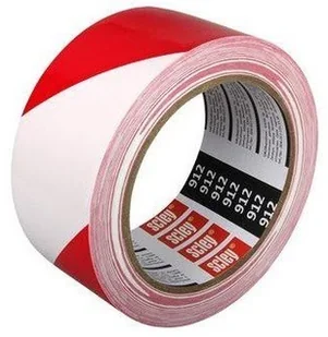 SCLEY Taśma samoprzylepna ostrzegawcza biało-czerwona SCLEY912 - Taśmy izolacyjne i naprawcze - miniaturka - grafika 2