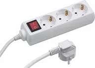 Przedłużacze i rozgałęźniki - Meister 7430230 listwa zasilająca z 3 gniazdami, 3 m, biała - miniaturka - grafika 1