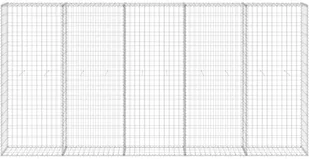 vidaxl Ściana gabionowa z pokrywami, galwanizowana stal, 300x30x150 cm 147822 - Ogrodzenia - miniaturka - grafika 3