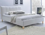 Łóżka - SANDY łóżko tapicerowane biały (2p=1szt) - miniaturka - grafika 1