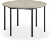 Meble do szkół i przedszkoli - AJ Produkty Stół SONITUS, okrągły, 1200x720 mm, jasno szare linoleum, antracyt - miniaturka - grafika 1