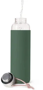 Black+Blum Butelka na wodę Black+Blum 0,6 l oliwkowa szklana GR-WB-M010 - Shakery i bidony sportowe - miniaturka - grafika 3