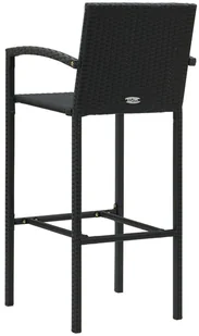 vidaXL 3-cz zestaw mebli barowych z podłokietnikami czarny rattan PE 3064805 - Pozostałe meble ogrodowe - miniaturka - grafika 8