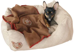 Kerbl Legowisko dla psa Love You, 47x37x11 cm, beżowe, 81231 - Legowiska dla psów - miniaturka - grafika 2