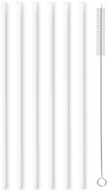 Pozostałe akcesoria barmańskie - Vialli Design Vialli Design Vita Glass Long 6 Szt Białe Słomki Wielorazowe Do Napojów I Drinków Szklane Ze Szczoteczką - miniaturka - grafika 1