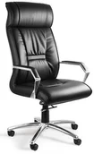 Fotele i krzesła biurowe - Unique Meble Fotel biurowy CELIO skóra naturalna czarny - miniaturka - grafika 1