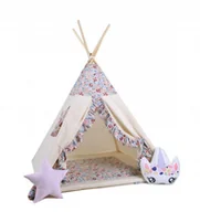 Namioty i tipi dla dzieci - SowkaDesign Namiot tipi dla dzieci, bawełna, jednorożec, łączka zajączka - miniaturka - grafika 1
