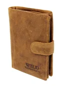 Portfele - Wild Portfel Męski Skórzany Skóra Licowa Duży Pionowy Z Zapięciem 5502 - miniaturka - grafika 1