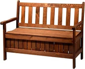 Ławki ogrodowe - dobar Ławka ogrodowa masywne z oparciem 2-osobowa z drewna FSC, 115 x 58 x 89 cm, brązowy (29350FSC) - miniaturka - grafika 1