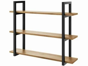 S&w Design Półka wisząca Industrial Loft D3 60-160cm Metal i Dąb PW30002080D - Półki do salonu S&w Design Półka wisząca Industrial Loft D3 60-160cm Metal i Dąb PW30002080D - Półki do salonu - miniaturka - grafika 1