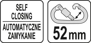 YATO KARABIŃCZYK STALOWY ROZWARCIE 54 MM DŁUGOŚĆ 220 MM - Haki, szakle i karabinki - miniaturka - grafika 3