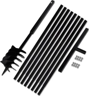 vidaXL vidaXL Świder glebowy z uchwytem, 180 mm, rurą przedłużającą, 9 m, stal - Świdry do ziemi - miniaturka - grafika 2