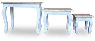 vidaXL Zestaw 3 stolików bocznych, lite drewno z odzysku - Ławy i stoliki kawowe - miniaturka - grafika 5