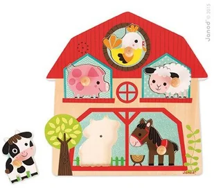 Janod Drewniane puzzle muzyczne Mieszkańcy farmy - zwierzęta wiejskie, J07079 3700217370794 - Puzzle - miniaturka - grafika 9