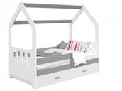 Łóżka dla dzieci i młodzieży - Meble Magnat Domek dziecięce 160x80 dla dzieci biały D3C - miniaturka - grafika 1