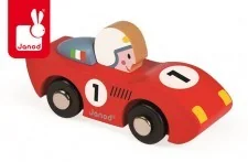 Janod Wyścigówka drewniana Speed niebieska, J08545 - Samochody i pojazdy dla dzieci - miniaturka - grafika 3