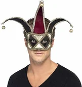 Stroje karnawałowe - Generique - Maska wenecka czarnej Harlekin Clown dorośli - miniaturka - grafika 1