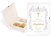 Religia i religioznawstwo - Murrano Biblia w etui z nadrukiem dla dziewczynki na chrzest KZ-BIB-012_DRO-UV-010 - miniaturka - grafika 1