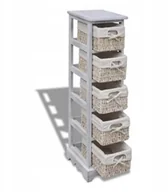 Szafki łazienkowe - Drewniany regał z 5 koszykami biały - miniaturka - grafika 1