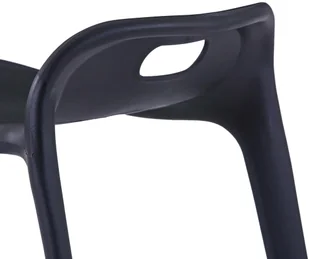 Stołki sztaplowane, 4 szt., czarne, plastikowe - Krzesła - miniaturka - grafika 7