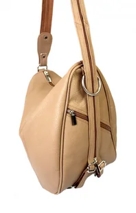 ELKOR (PL) Plecak Skórzany ELKOR (PL) Jowita De Luxe Skóra Naturalna Licowa CAPPUCINO - Torebki damskie - miniaturka - grafika 7