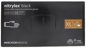 Meble i wyposażenie gabinetów medycznych - Mercator Medical Mercator Rękawiczki diagnostyczne nitrylex black XL - 100 sztuk - miniaturka - grafika 1