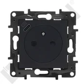 Gniazdka elektryczne - Legrand Gniazdo zasilające pojedyncze 2P+Z Niloe Step 863538 z ładowarką typ C zaciski śrubowe czarny - miniaturka - grafika 1