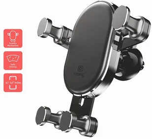 Crong Crong Gravity Auto-Lock Car Holder Uchwyt samochodowy grawitacyjny do telefonu 4,7-6,5 czarny) 10_17739 - Uchwyty samochodowe do telefonów - miniaturka - grafika 2
