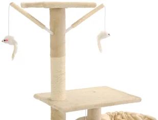 VidaXL Drapak dla kota z sizalowymi słupkami, 230-250 cm, beżowy 170619         VidaXL - Drapaki dla kotów - miniaturka - grafika 5