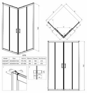 Deante Zestaw Denver Slim 90x90 kabina kwadratowa z brodzikiem + syfon KQC_041P^#BAA-90-K^A407 - Kabiny prysznicowe - miniaturka - grafika 11