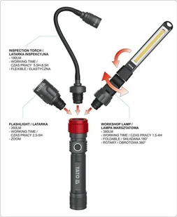 Yato LAMPA WARSZTATOWA 3W1 W WALIZCE 380LM LI-ION 3,7V 2200MAH IP54 - Oświetlenie warsztatowe Yato LAMPA WARSZTATOWA 3W1 W WALIZCE 380LM LI-ION 3,7V 2200MAH IP54 - Oświetlenie warsztatowe - miniaturka - grafika 7