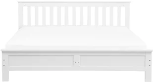 Beliani Łóżko drewniane białe ze stelażem 180 x 200 cm MAYENNE - Łóżka - miniaturka - grafika 3